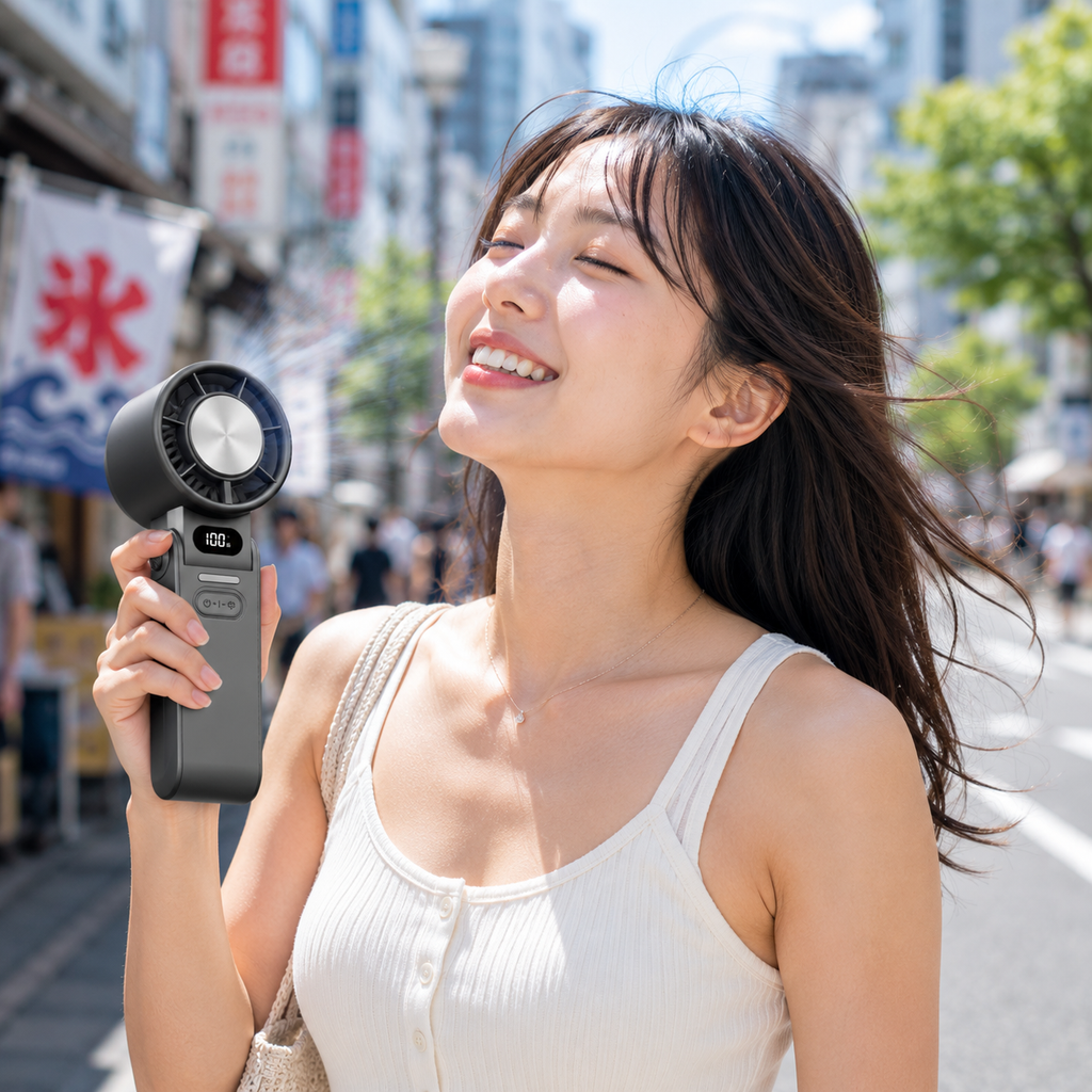 🔥【2026年夏最新モデル】3秒瞬間冷却ハンディファン｜100段階風量調整・3600mAh大容量バッテリー・数量限定